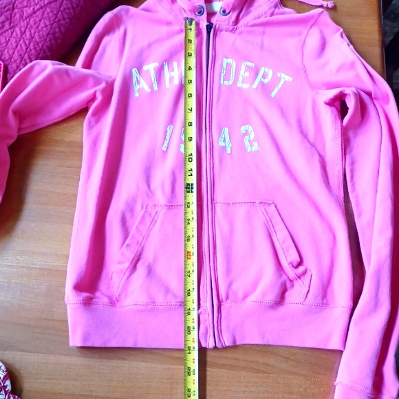 ABERCROMBIE FITCH pink hooded sweatshirt small - Picture 5 of 7